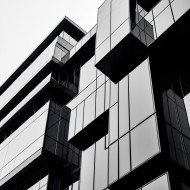 Abstract black and white modern building pattern background