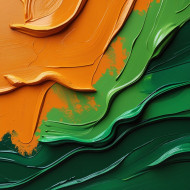 Abstract painted green  and orange  background