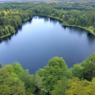 AERIAL VIEW OF A LAKE