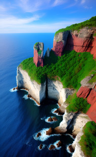 Aerial view of cliff tops