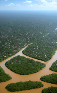 aerial view of floods