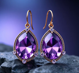 Amethyst ear rings