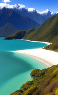 BEACH AND MOUNTAINS VIEW