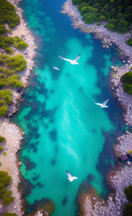 birds on beach