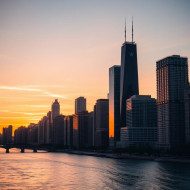 City view at Sunset