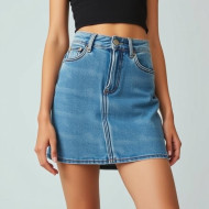 Denim skirt girl