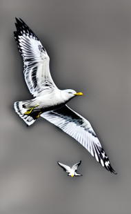 flying seagulls