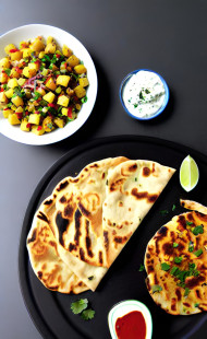 GARLIC NAAN AND ALOO METHI