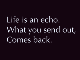 Life is an echo