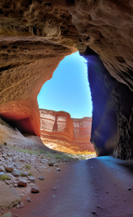 mountain view from cave