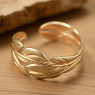 Nature Inspired  Leaf shaped Cuff Bangle