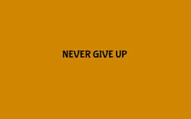 NEVER GIVE UP