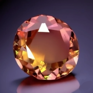 Orange coloured gem stone