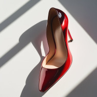 Red shoe seen from above