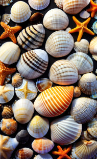 SHELLS ON BEACH