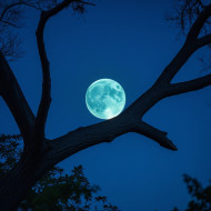 The full moon casting a magical light