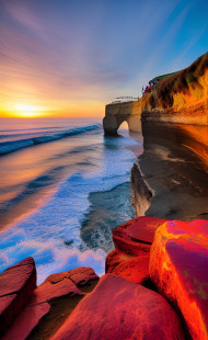 VISITORS ENJOYING SUNSET