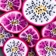 White and Purple Pitaya Slices