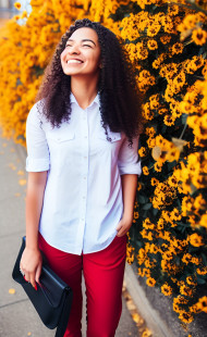 WOMAN IN HAPPY MOOD