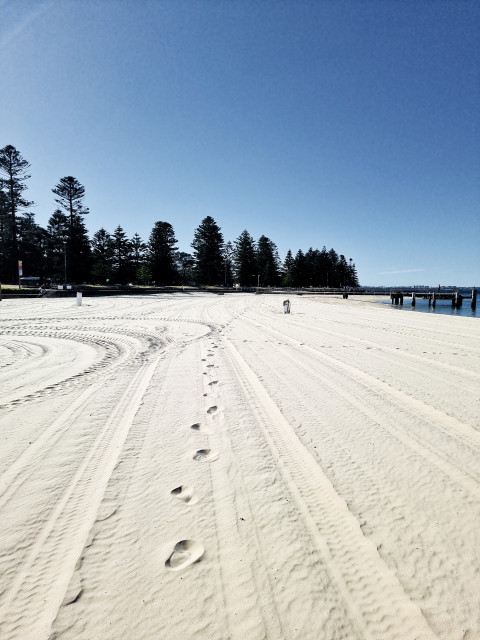 Foot steps  Dolls point Beach