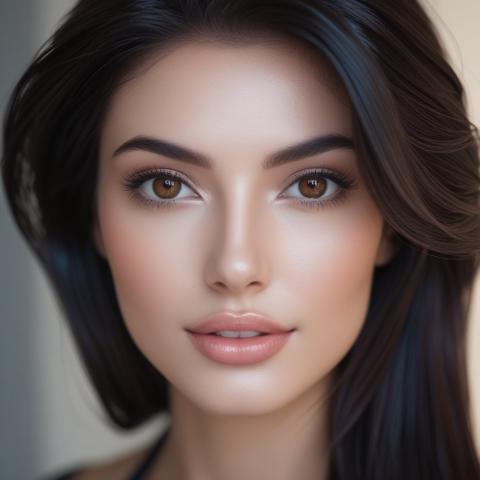 A close up, photorealistic portrait of a young woman