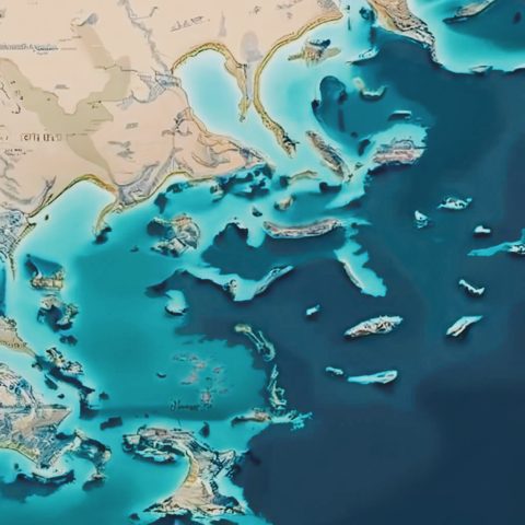 AERIAL VIEW OF SANTORINI