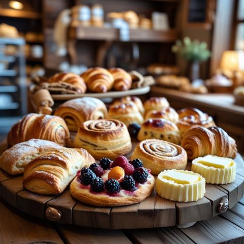 Assortment of freshly baked pastries