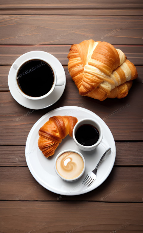 croissants and coffee for breakfast