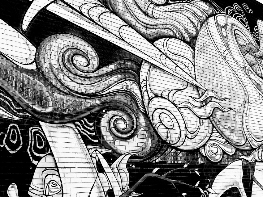 Graffiti on street wall