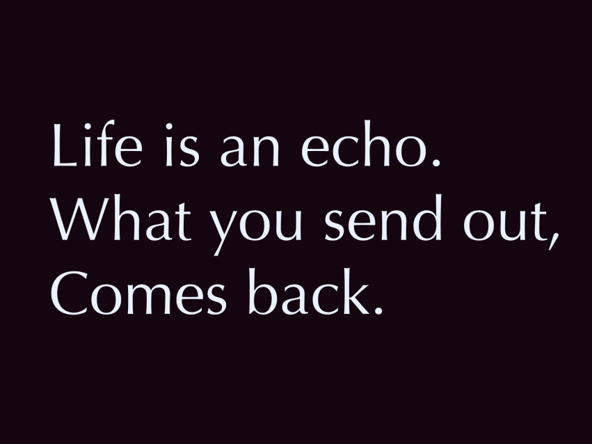 Life is an echo