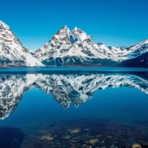 snow capped mountains