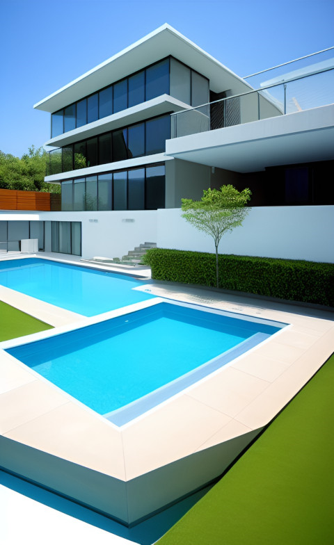 swimming pool at backyard