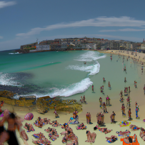 Top angle view bondi beach