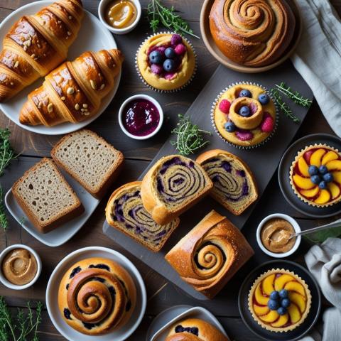 Top view  of Vegan baked products