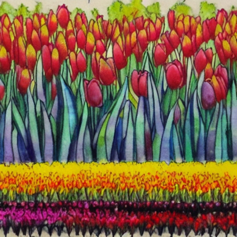 TULIP FIELD PAINTING