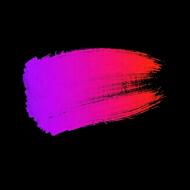 Purple and orange colored brush strokes